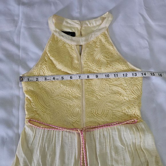 In Girl Women's Halter Neck Yellow Blue Pink Color Block Maxi Dress Size 12 - Picture 10 of 12